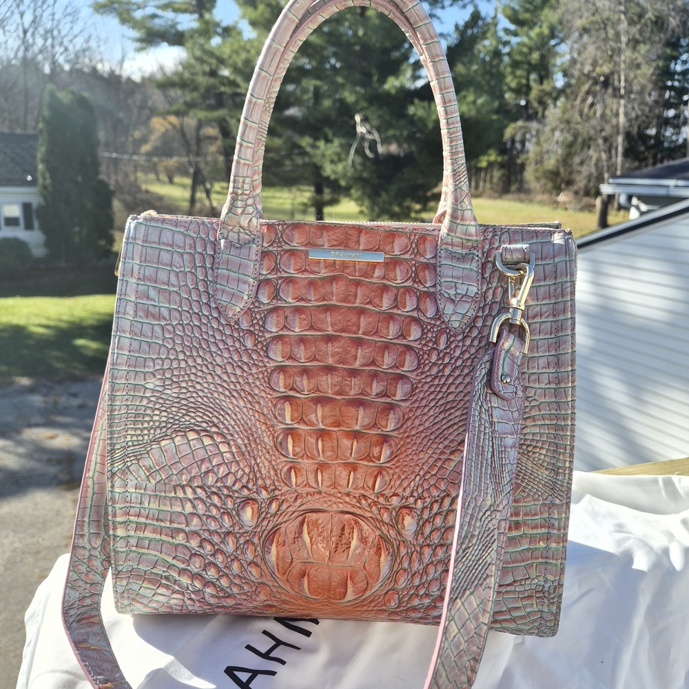 BRAHMIN Rare Crocodile Embossed Handbag